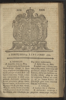Gazety Wileńskie. 1780, nr 29