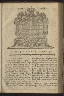 Gazety Wileńskie. 1780, nr 30