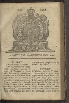 Gazety Wileńskie. 1780, nr 40