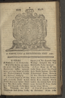 Gazety Wileńskie. 1780, nr 44