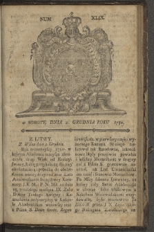 Gazety Wileńskie. 1780, nr 49