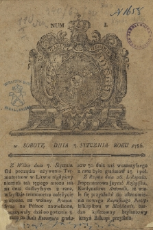 Gazety Wileńskie. 1786, nr 1