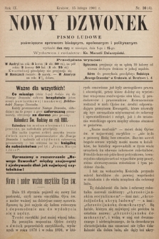 Nowy Dzwonek : pismo ludowe poświęcone sprawom bieżącym, społecznym i politycznym. 1901, nr 10