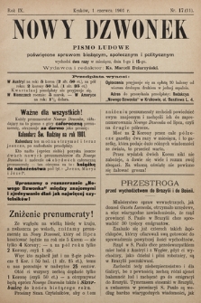 Nowy Dzwonek : pismo ludowe poświęcone sprawom bieżącym, społecznym i politycznym. 1901, nr 17