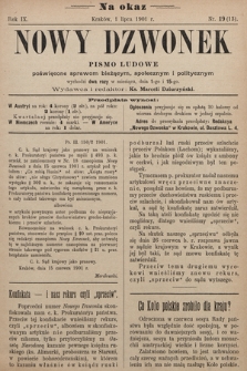 Nowy Dzwonek : pismo ludowe poświęcone sprawom bieżącym, społecznym i politycznym. 1901, nr 19