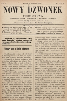 Nowy Dzwonek : pismo ludowe, poświęcone nauce, powieściom i sprawom bieżącym. 1901, nr 23