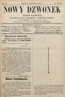 Nowy Dzwonek : pismo ludowe, poświęcone nauce, powieściom i sprawom bieżącym. 1901, nr 25