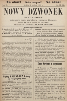 Nowy Dzwonek : pismo ludowe, poświęcone nauce, powieściom i sprawom bieżącym. 1901, nr 29