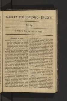 Gazeta Południowo-Pruska. 1795, nr 69