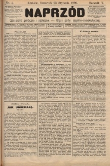 Naprzód : czasopismo polityczne i społeczne : organ partyi socyalno-demokratycznej. 1896, nr 4