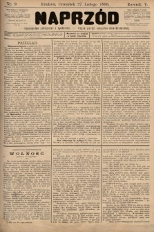 Naprzód : czasopismo polityczne i społeczne : organ partyi socyalno-demokratycznej. 1896, nr 9