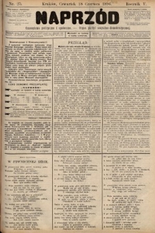Naprzód : czasopismo polityczne i społeczne : organ partyi socyalno-demokratycznej. 1896, nr 25
