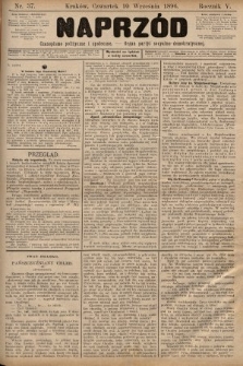 Naprzód : czasopismo polityczne i społeczne : organ partyi socyalno-demokratycznej. 1896, nr 37