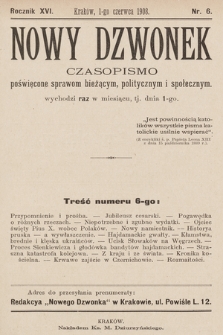 Nowy Dzwonek : pismo poświęcone nauce, powieściom i sprawom bieżącym. 1908, nr 6