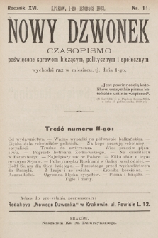 Nowy Dzwonek : pismo poświęcone nauce, powieściom i sprawom bieżącym. 1908, nr 11