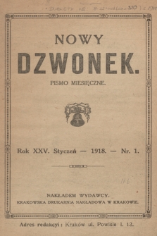 Nowy Dzwonek: pismo miesięczne. 1918, nr 1