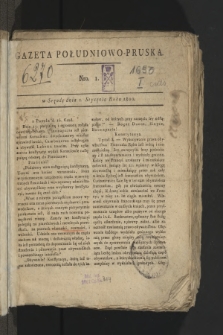Gazeta Południowo-Pruska. 1800, nr 1