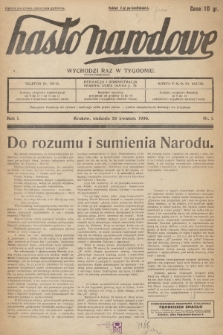 Hasło Narodowe. 1936, nr 1