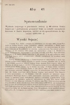 [Kadencja VII, sesja I, al. 43] Alegata do Sprawozdań Stenograficznych z Pierwszej Sesyi Siódmego Peryodu Sejmu Krajowego Królestwa Galicyi i Lodomeryi wraz z Wielkiem Księstwem Krakowskiem z roku 1895/6. Alegat 43