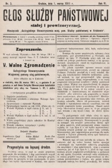 Głos Służby Państwowej Stałej i Prowizorycznej : Miesięcznik Galicyjskiego Stow. wzaj. pom. Służby Państwowej. 1911, nr 3