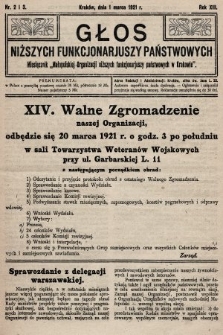 Głos Niższych Funkcjonariuszy Państwowych : miesięcznik Małopolskiej Organizacji Niższych Funkcjonariuszy Państwowych. 1921, nr 2 i 3