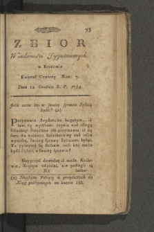 Zbiór Wiadomości Tygodniowych w Krakowie. 1784, nr 7