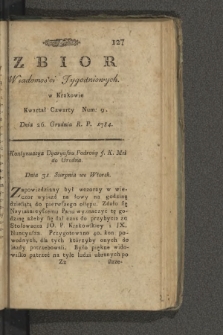 Zbiór Wiadomości Tygodniowych w Krakowie. 1784, nr 9