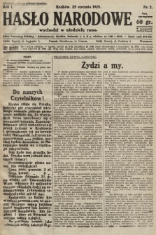Hasło Narodowe. 1925, nr 2