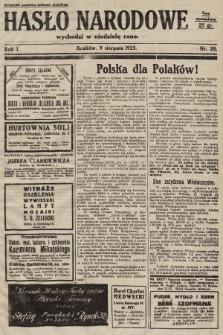 Hasło Narodowe. 1925, nr 28