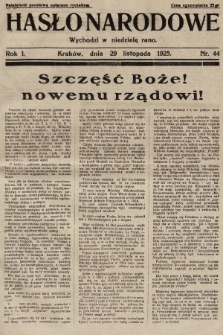 Hasło Narodowe. 1925, nr 44