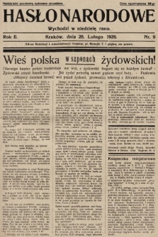 Hasło Narodowe. 1926, nr 9