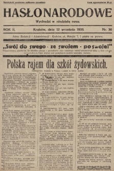 Hasło Narodowe. 1926, nr 36