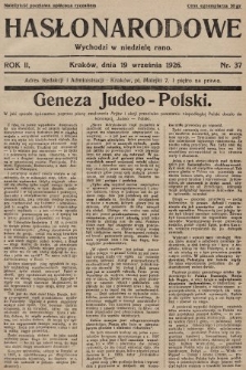 Hasło Narodowe. 1926, nr 37