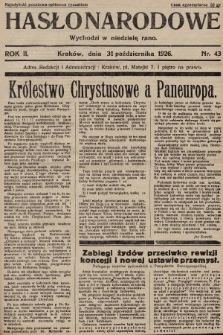 Hasło Narodowe. 1926, nr 43