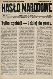 Hasło Narodowe. 1927, nr 26