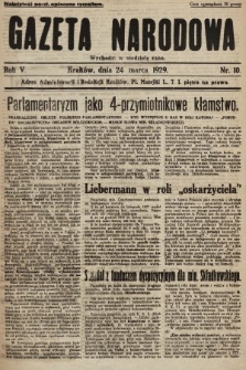 Gazeta Narodowa. 1929, nr 10