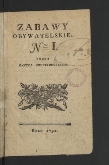 Zabawy Obywatelskie. 1792, nr 1