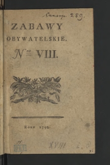 Zabawy Obywatelskie. 1793, nr 8