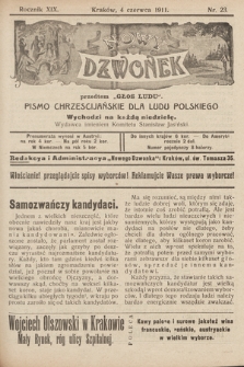 Nowy Dzwonek : przedtem „Głos Ludu” : pismo chrześcijańskie dla ludu polskiego. 1911, nr 23
