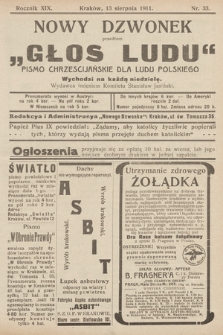 Nowy Dzwonek : przedtem „Głos Ludu” : pismo chrześcijańskie dla ludu polskiego. 1911, nr 33