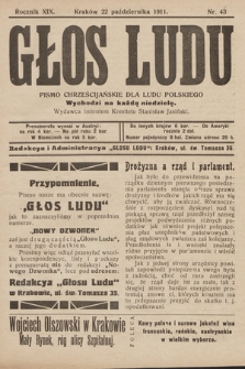 Głos Ludu : pismo chrześcijańskie dla ludu polskiego. 1911, nr 43