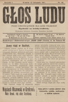 Głos Ludu : pismo chrześcijańskie dla ludu polskiego. 1911, nr 46