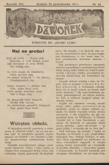 Nowy Dzwonek : dodatek do „Głosu Ludu”. 1911, nr 44