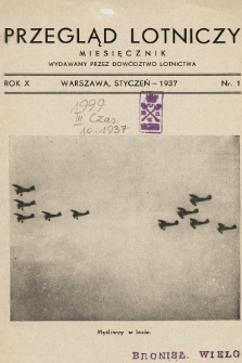 Przegląd Lotniczy : miesięcznik wydawany przez Dowództwo Lotnictwa. 1937, nr 1