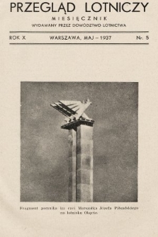 Przegląd Lotniczy : miesięcznik wydawany przez Dowództwo Lotnictwa. 1937, nr 5