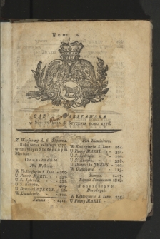 Gazeta Warszawska. 1776, nr 2