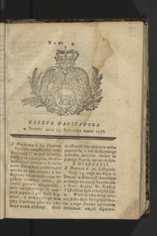 Gazeta Warszawska. 1776, nr 4