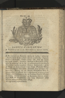 Gazeta Warszawska. 1776, nr 32