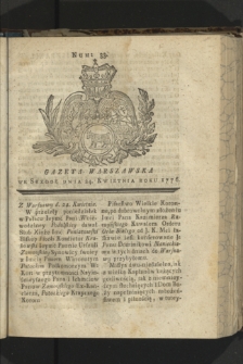 Gazeta Warszawska. 1776, nr 33