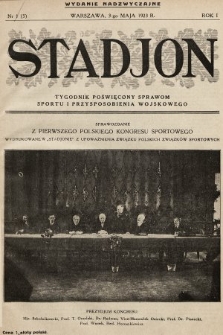 Stadjon : tygodnik poświęcony sprawom sportu i przysposobienia wojskowego. 1923, nr 1